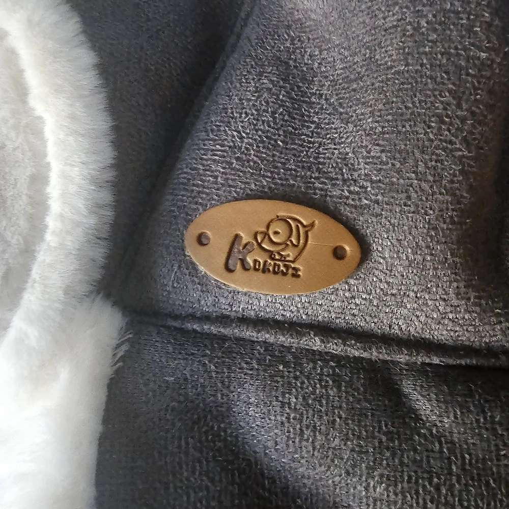 NWT Kukuji Gray Faux Suede Trapper Hat Sherpa Lined Kids Unisex OS